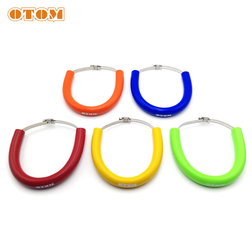 OTOM Universal Motorcycle Exhaust Pipe Protection Ring Muffler Rubber Clamp Guard For KTM HONDA YAMAHA SUZUKI KAWASAKI Motocross