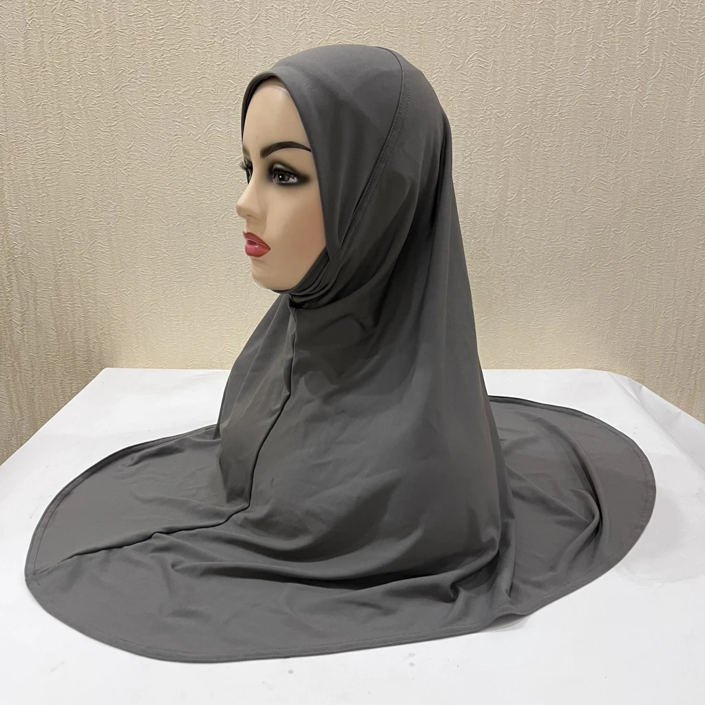H124 Erwachsene, hochwertiger, großer muslimischer Hijab-Schal mit Kinnteil, islamisches Kopftuch, Hüte, Armia, zum Anziehen, Kopfbedeckung, Turban-Kappen – Detail 28