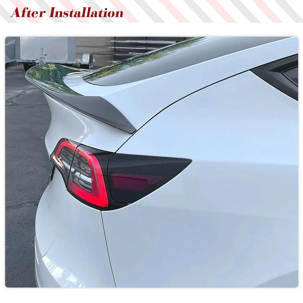 Carbon Fiber Rear Trunk Spoiler Wing for Tesla Model Y 2019-2023 Sport Utility 4-Door Rear Wing Spoiler High Kick Spoiler Kits