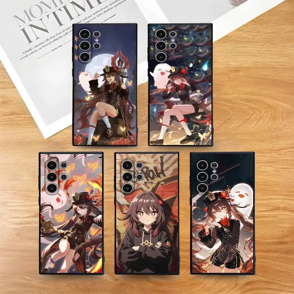 

Hu Tao Sexy Impact Game Phone Case For Samsung Galaxy S25 S24 S22 S23 Ultra S21 S20 Plus 5G Frosted Non-Slip Full Soft Cover