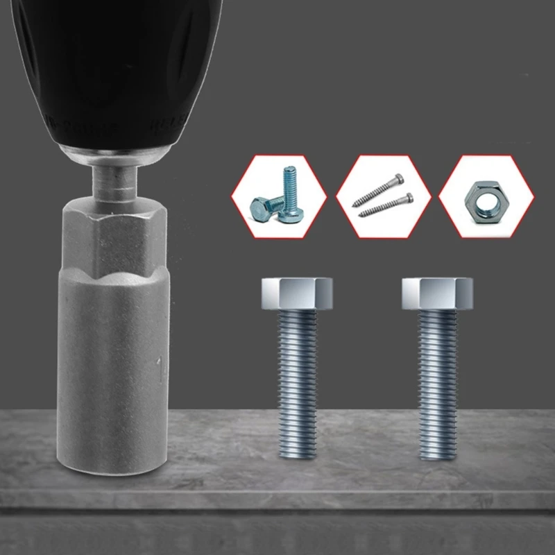 Tác Động Ổ Cắm 1/4Inch Hệ Mét Tác Động Sâu Cờ Lê Lục Giác Ổ Cắm Đầu Bộ Chuyển Đổi Cờ Lê Adapter Ổ Cắm Dụng Cụ Cầm Tay 6-19 Mm