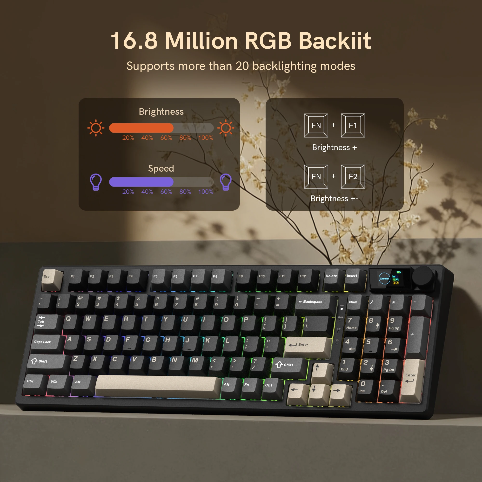 Womier M98 96% Wireless Mechanical Gaming Keyboard VIA Support Tri-Mode Hot-Swappable RGB Custom Keyboard for PC/Mac