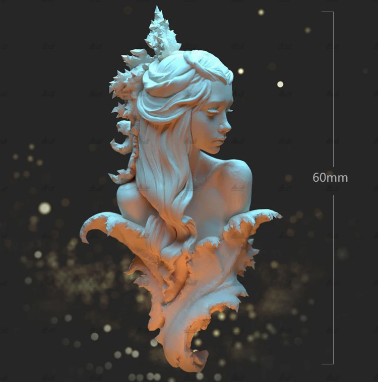 Resin Model Kits Girl Bust Figurine Sculpture Unpainted No Color RW-749