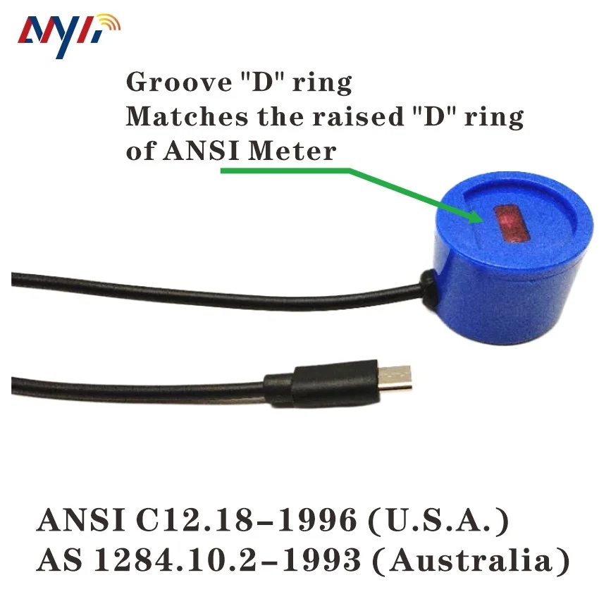 ANDROID TYPE C USB  CP2102 IR OPTICAL PROBE ANSI TYPE 2 C12.18 ANSI METER AS 1284.10.2 KWH METER READOUT