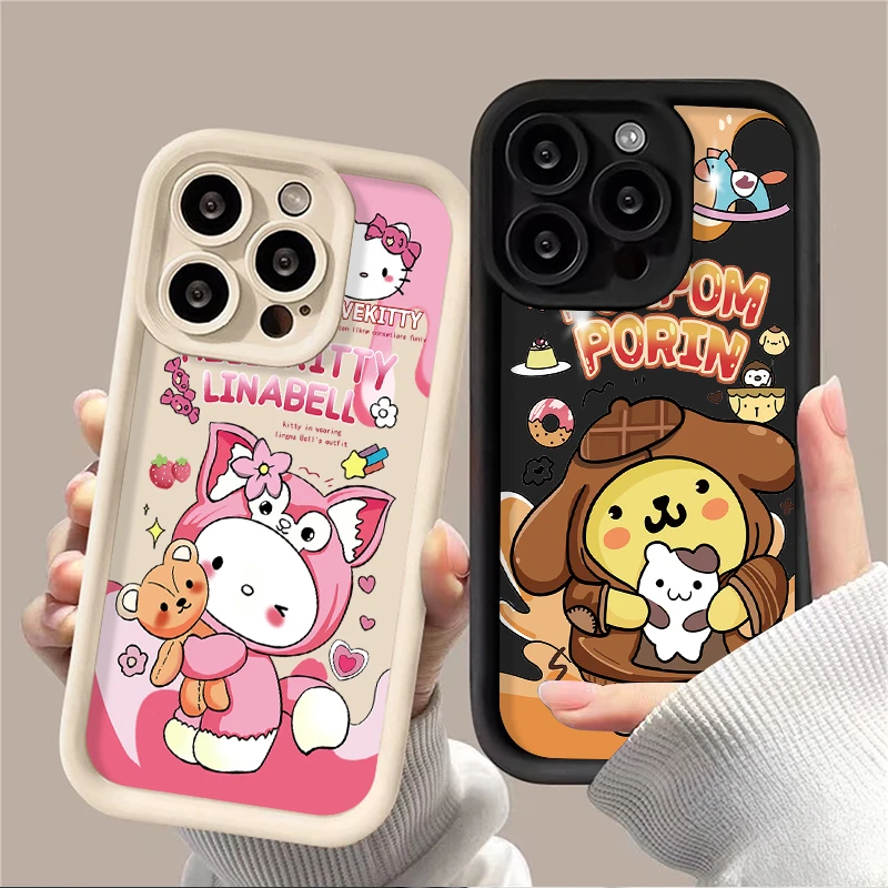 Saniro Hello Kitty Kuromi Phone Case for Samsung Galaxy A24 A13 A23 A12 A22 A32 A52 A52S A72 A11 A15 A05 A05S A55 A35 A25 Cases