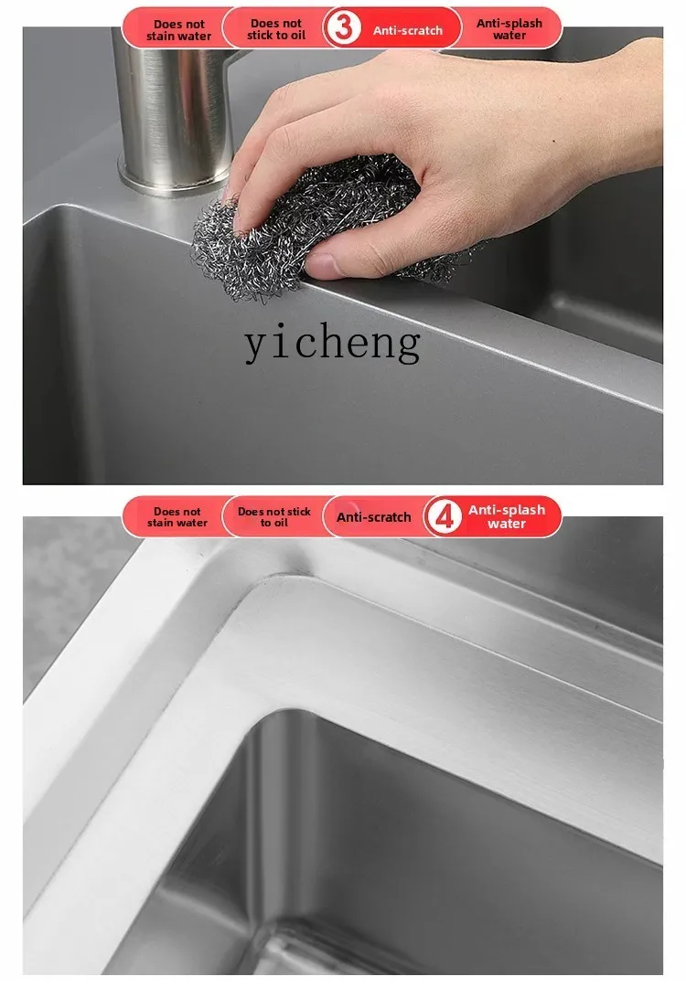 Double Sink Draining Table Stainless Steel Sink Cabinet Double Star Vegetable Washing Operation Table