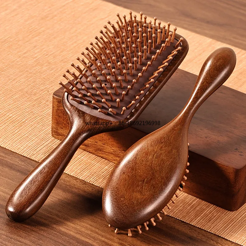Air Cushion Comb Airbag Comb Massage Head Meridian Wood Comb Golden Silk Sandalwood Ladies Special Long Hair Scalp Home