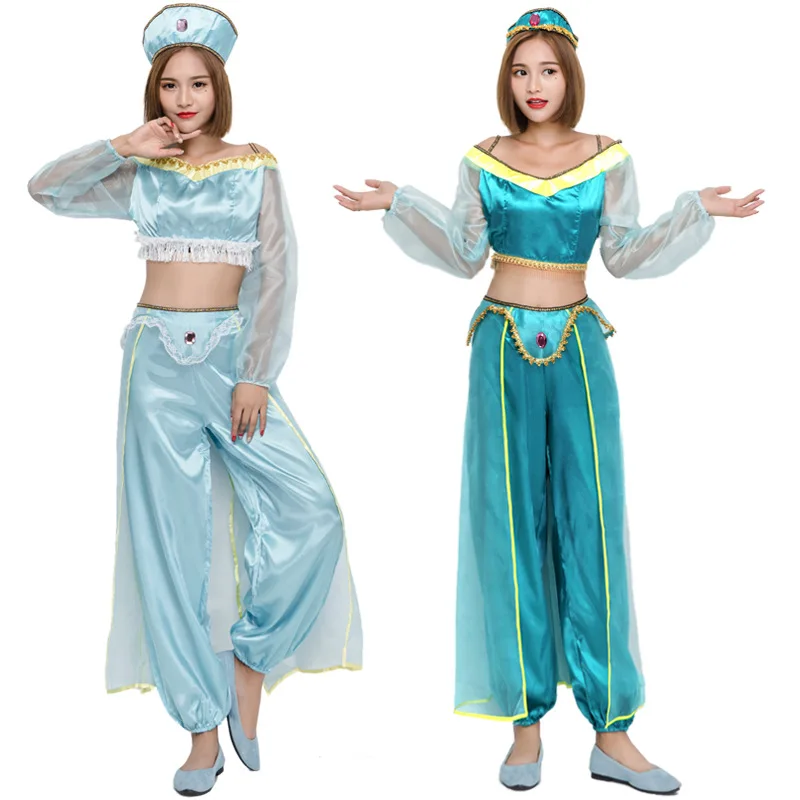 Príncipe árabe loween danza del vientre traje de bailarina ropa de escenario étnica para mujer ropa árabe tradicional femenina otoño