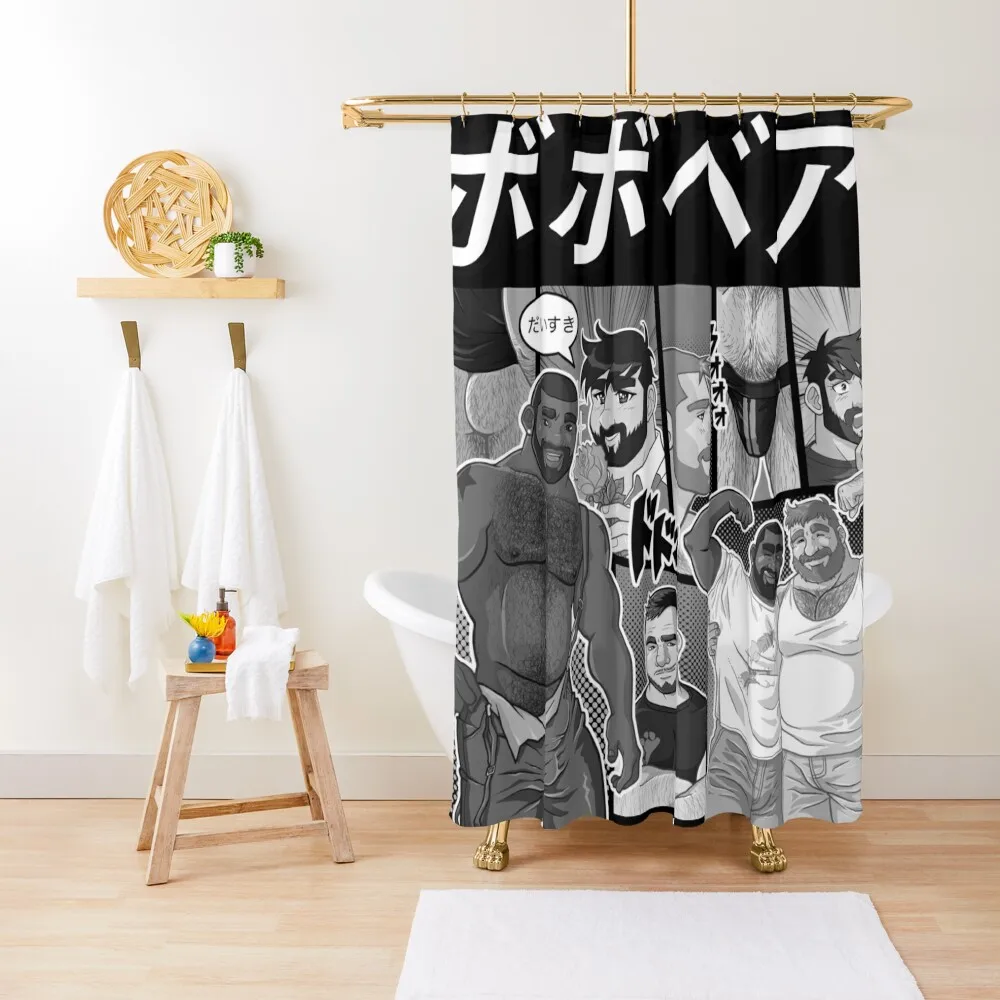

MANGA PAGE (BLACK & WHITE) - VERSION 1 Shower Curtain Waterproof Shower And Anti-Mold Modern Accessory Bathrooms Curtain