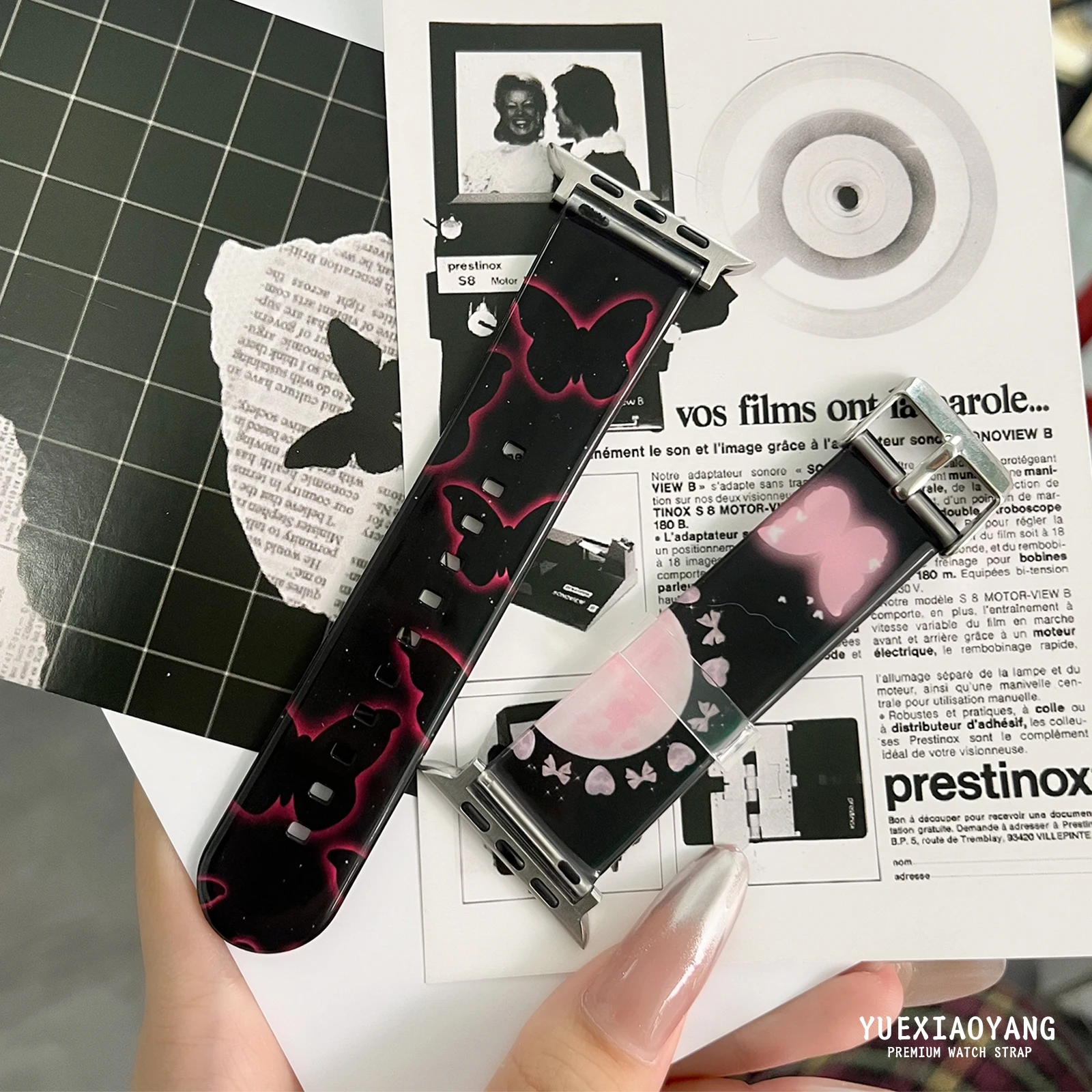 Przezroczysty czarny pasek do Apple Watch 10 9 8 7 Wymienna bransoletka do iWatch 46mm 42mm 41mm 40mm