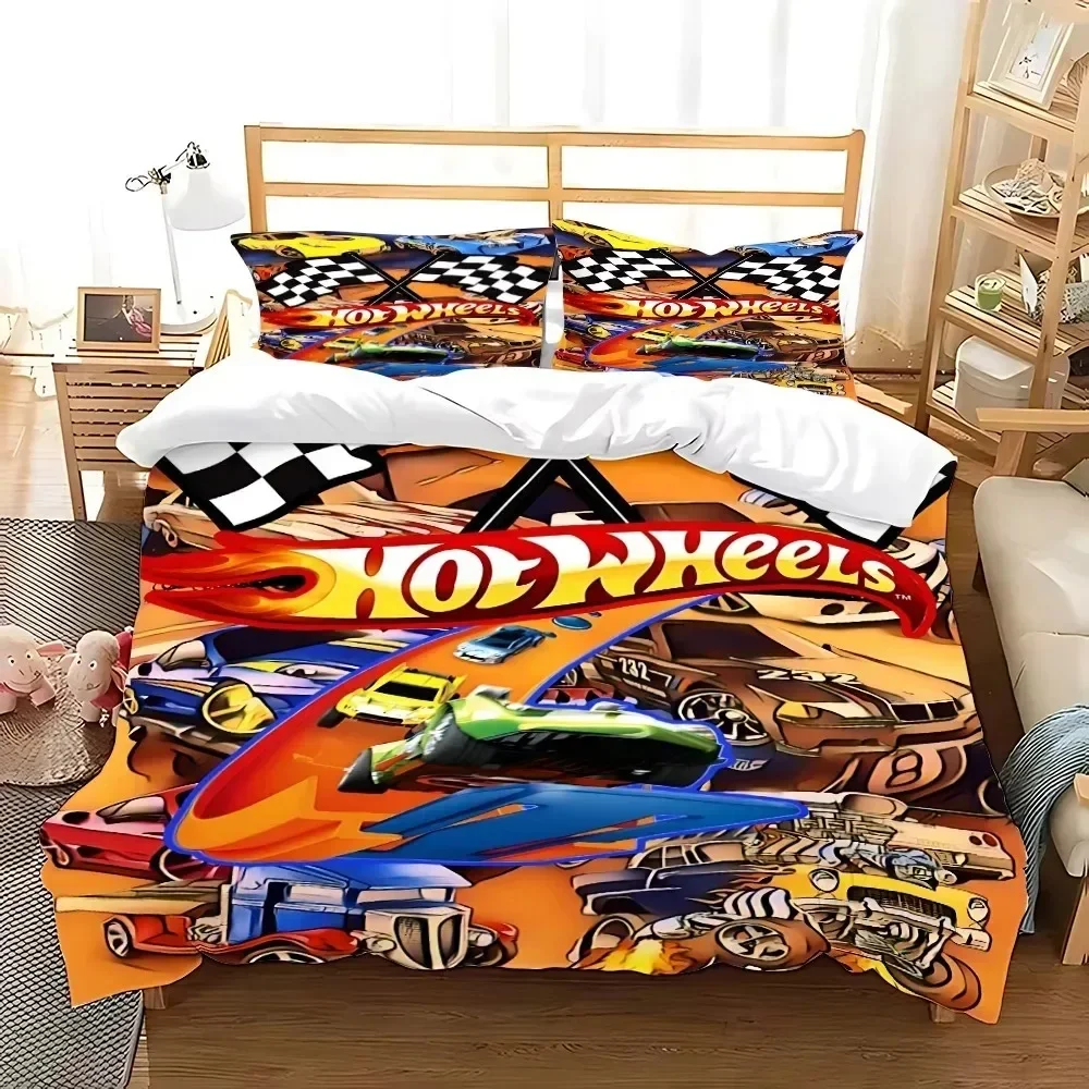 Hot Wheels Children's Bed Linen Cars Bed Linen Set with Pillowcase ,3D Cartoon Print Children's Bedding Set