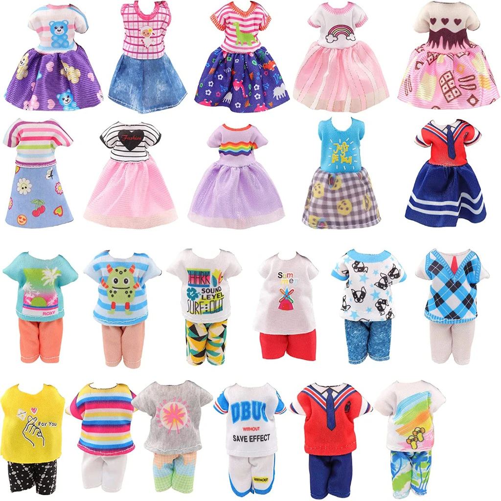 10 PCS 6 inch Doll for Chelsea Dolls Clothes and Accessories 5 Pieces Boy Clothes, 5 Pieces Girl Clothes