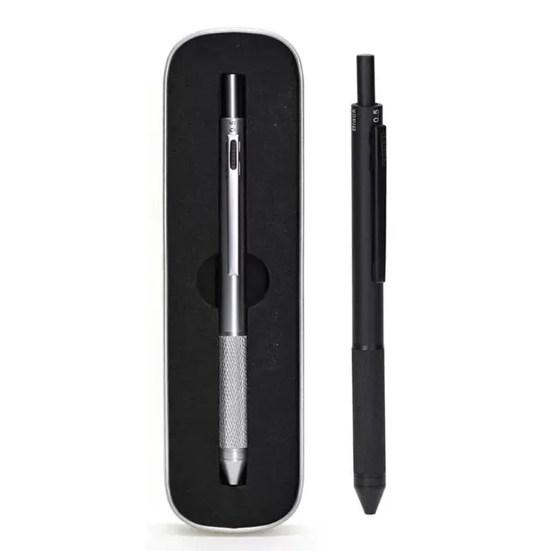 Black Design Rollerball Pens Technology Gravity Sensing Pen Three-color Gel Pen Mechanical Pencil Four-in-one Multi-color Pens
