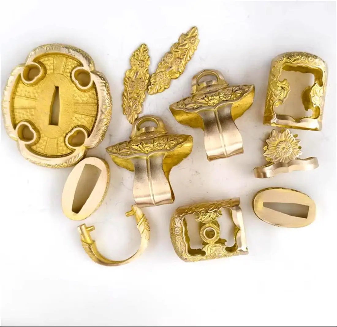 

Complete Set of Pure Brass Accessories for Japanese Katana Tachi/Chinese Tang Dao Sword