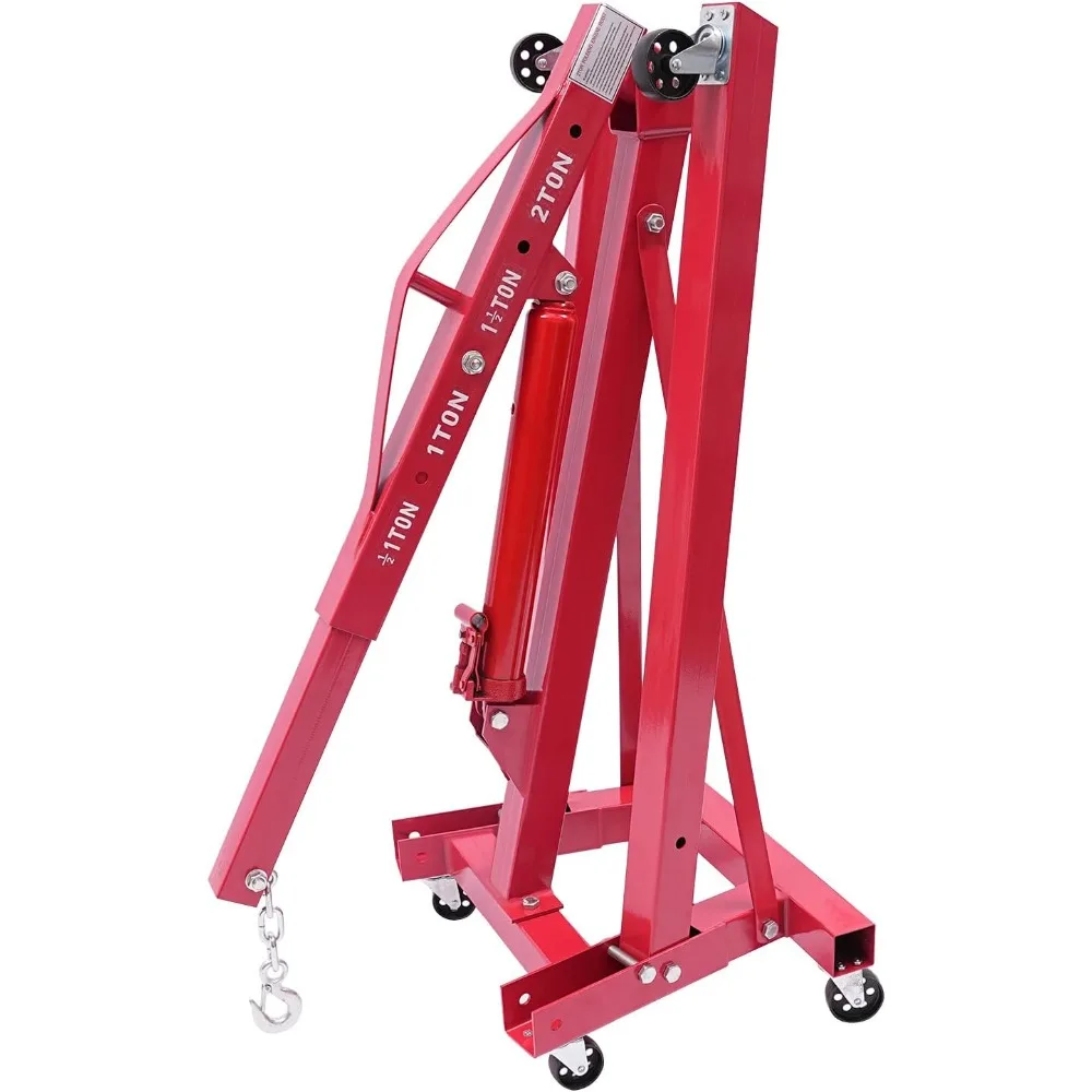 Hydraulic Engine Hoist with Lever 2 Ton Cherry Picker Engine Hoist Shop Crane Foldable Engine Hoist and Crane Leveler