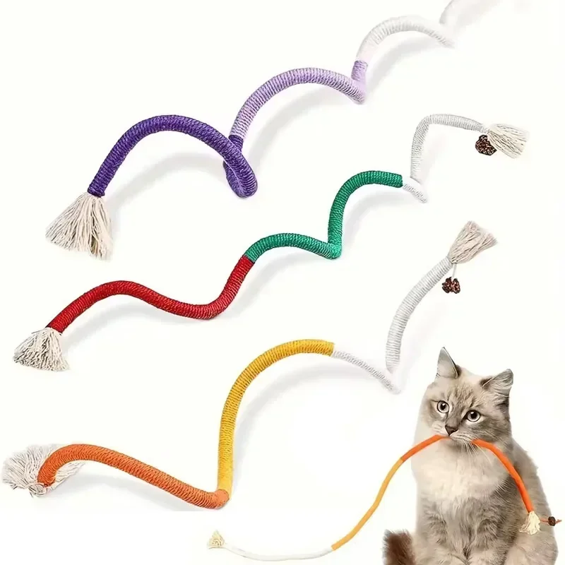 Jouet en Mâcher En Coton Pour Chat, a Chat Pour Chats d'intérieur, Exercice Grignotage, Jouets Dentition Interactives, Puzzle