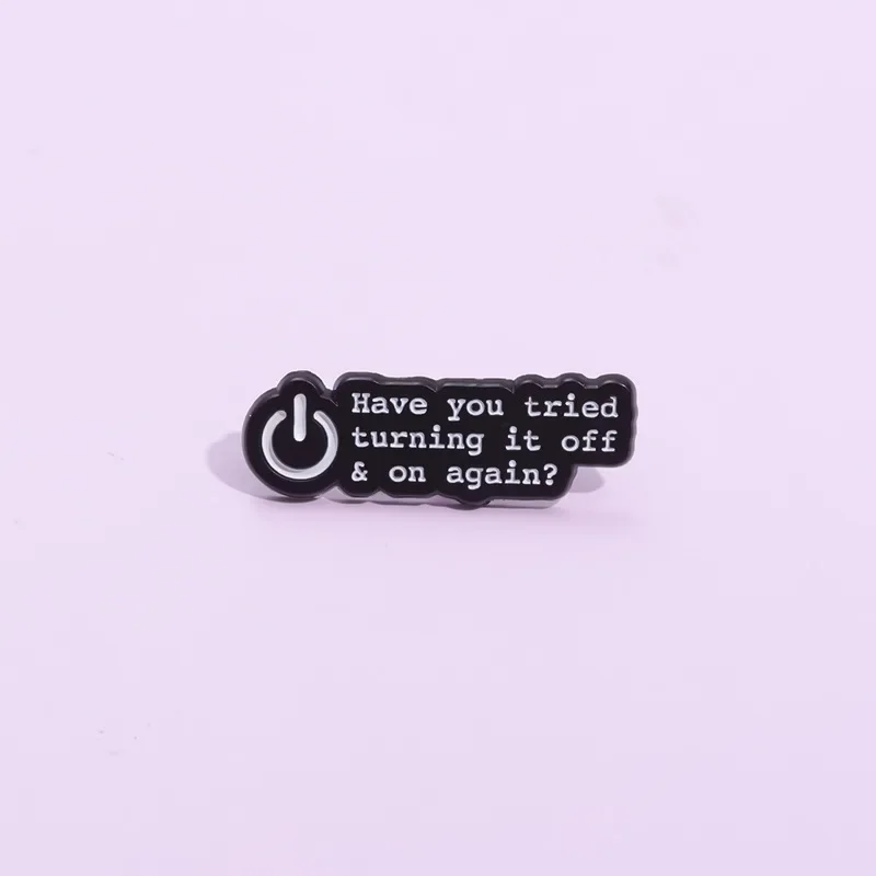 Button Switch Enamel Pins Turning Off Creative Brooches Custom Metal Lapel Badges Funny Jewelry Gift For Friends Wholesale