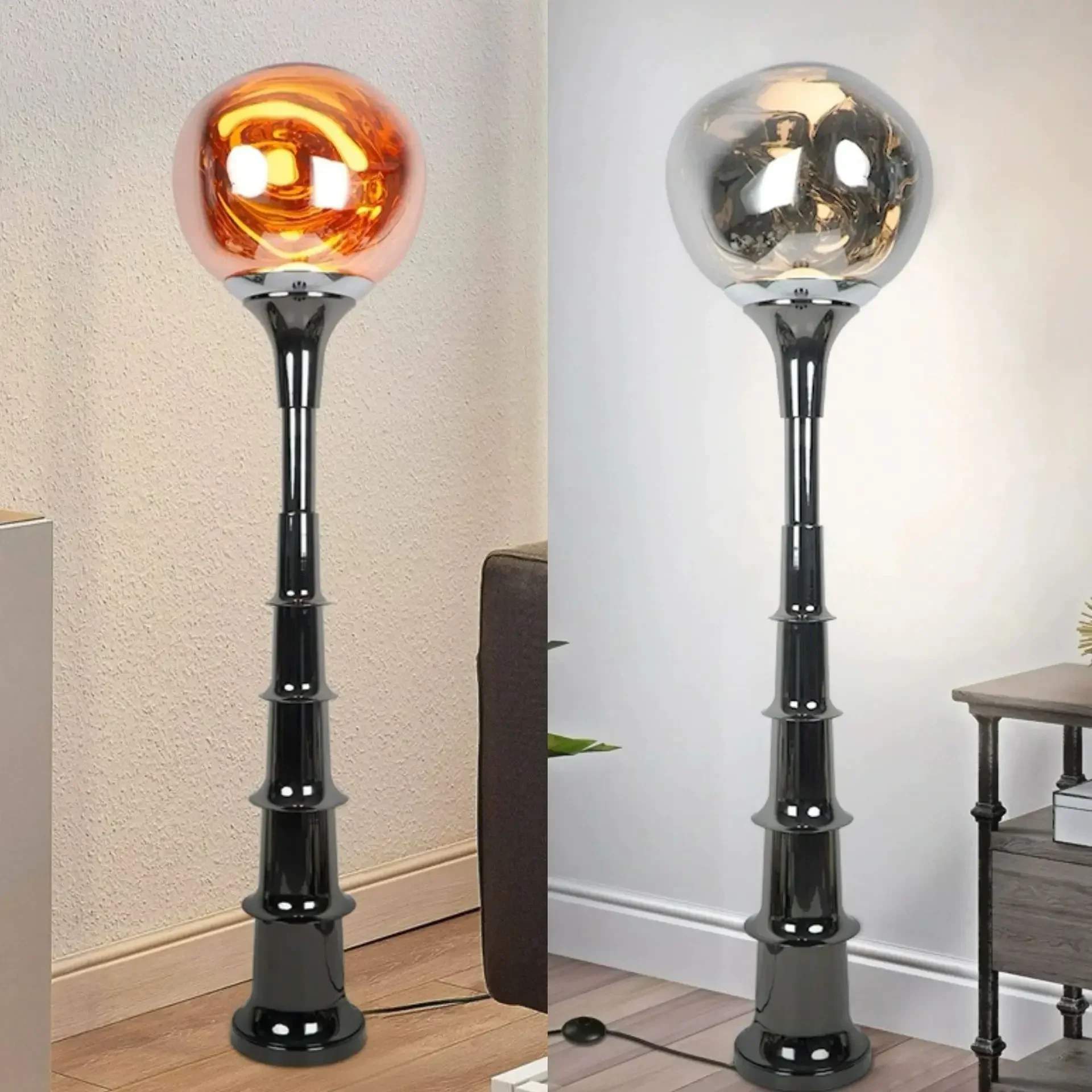 Light luxury tower lava floor lamp post-modern designer living room sofa side high-end sense personalized bedroom vertical lamp