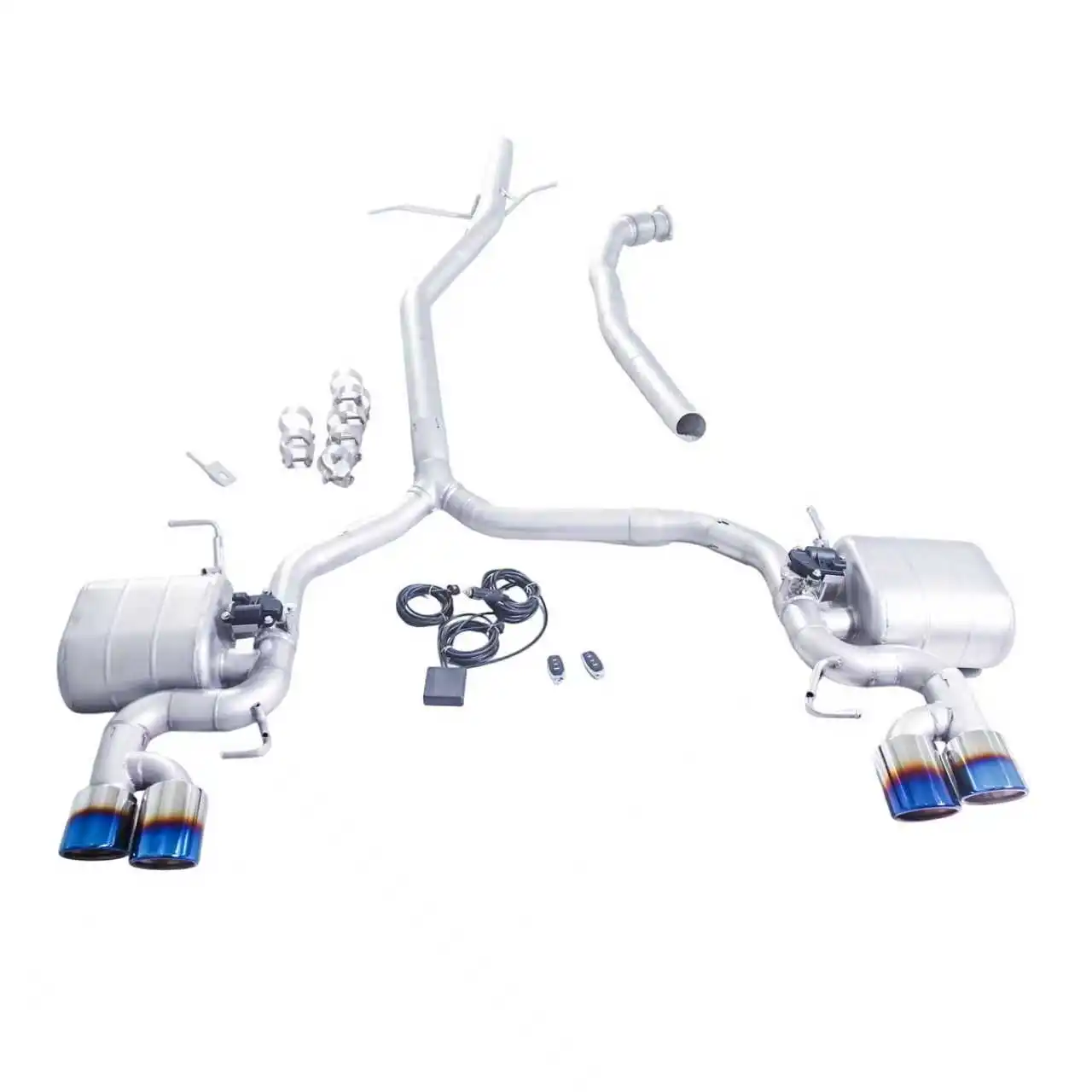 GFC exhaust/For 2010 Audi A5 2.0T all-wheel-drive catback stainless steel performance valve blue four-outlet exhaust system
