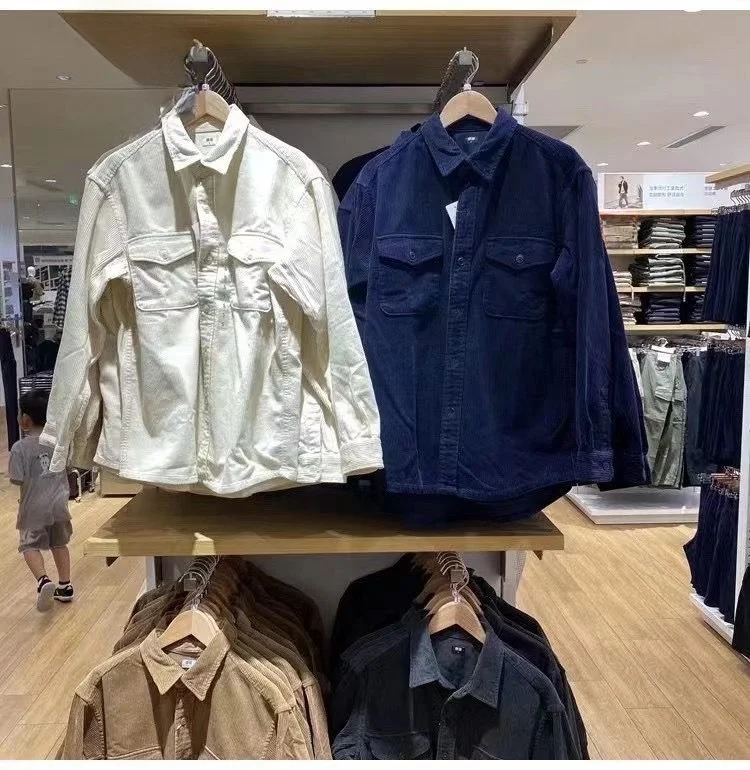 

Men's Long Sve Corduroy Workwear irt New Sle by Ma Lane Try Room Thin Outerwear Jaet Square Collar Single Button