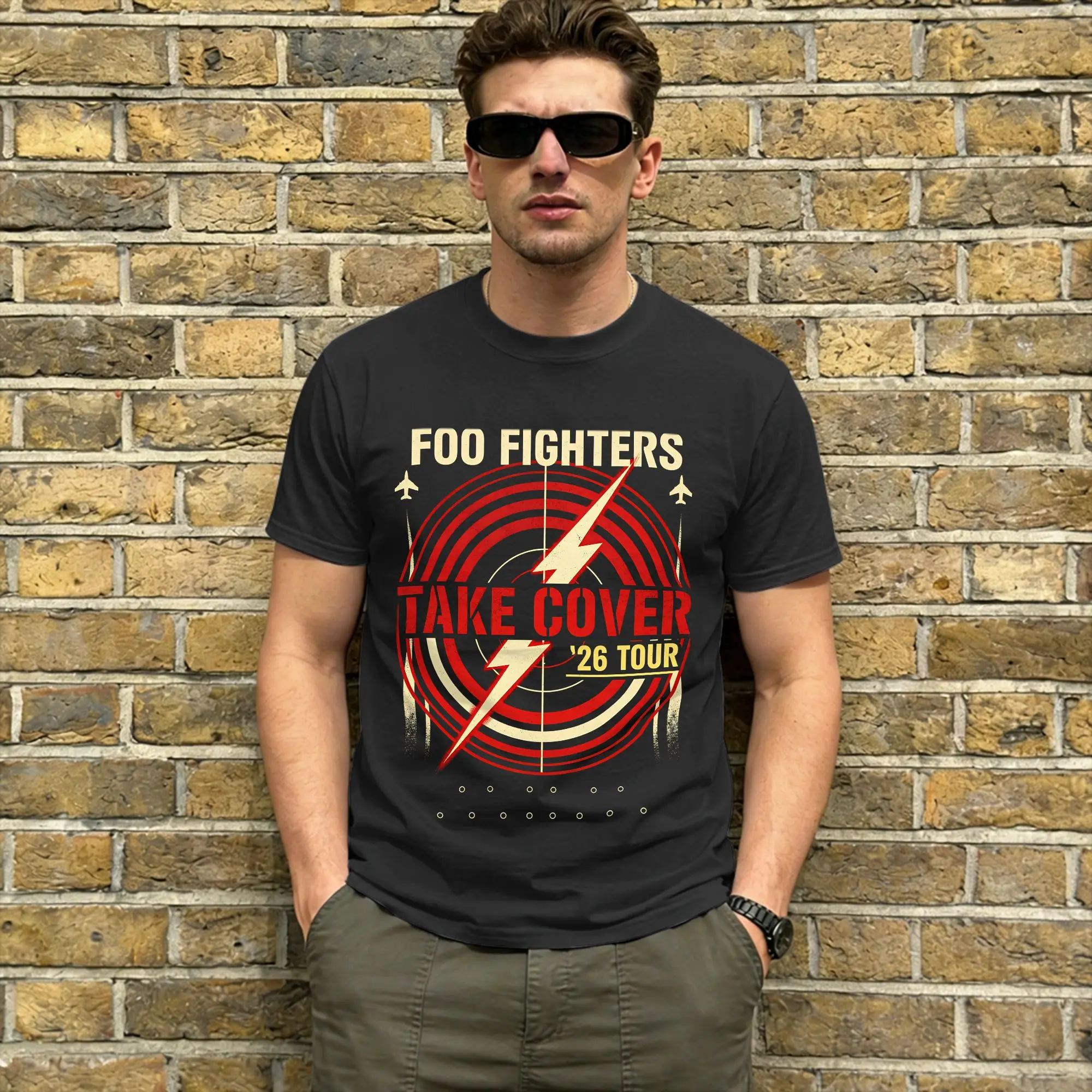 Men's Foo-Fighter T Shirts 26 Tour Cotton Clothing Funny Short Sleeve Round Collar Tees New Arrival T-Shirt