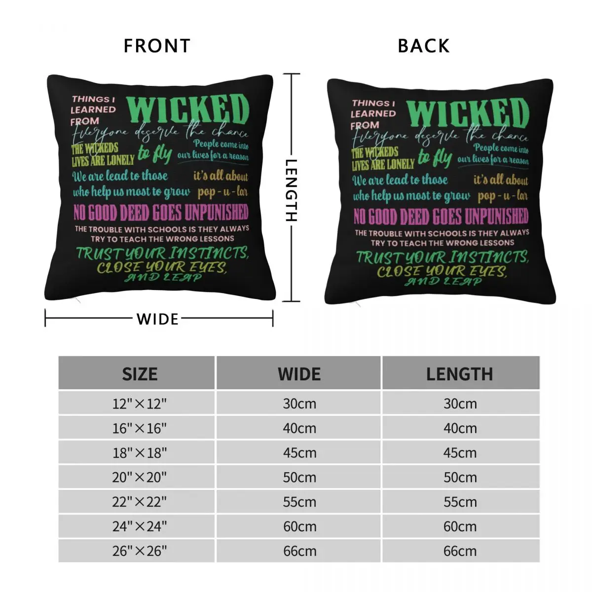 Things I Learned From Wicked Square Pillowcase Pillow Cover Cushion Zip Decorative Comfort Throw Pillow for Home Bedroom