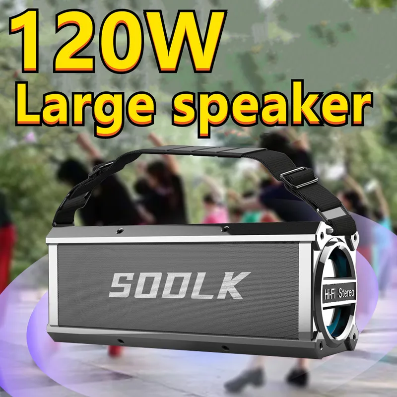 

Top 120W High Power Bluetooth speaker outdoor subwoofer portable wireless speaker TWS stereo audio with microphone caixa de som