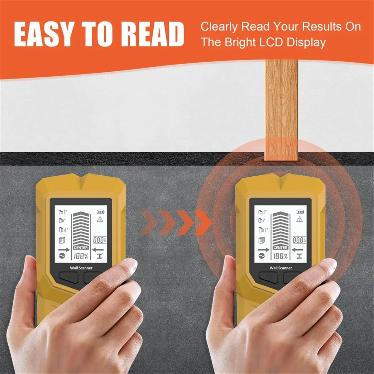 

6-in-1 Wall Metal Detector Wall Stud Finder Yellow Y80A