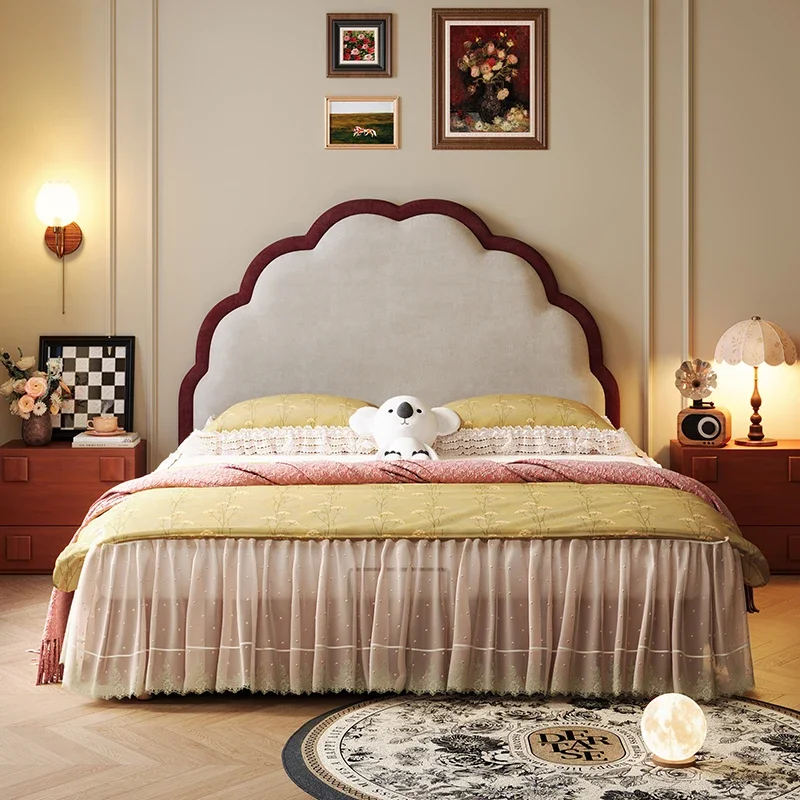 All solid wood children's bed girl, retro style, storage single bed