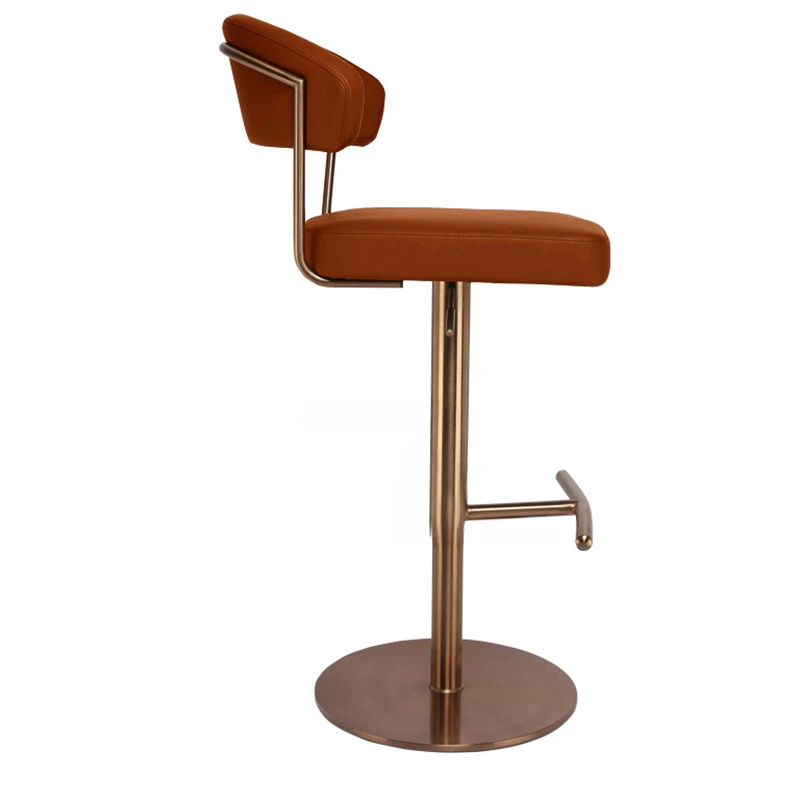 

Modern Artificial Leather Bar Chairs for Kitchen Furniture The Bar Stools Backrest Light Luxury Bar High Bench Barstool