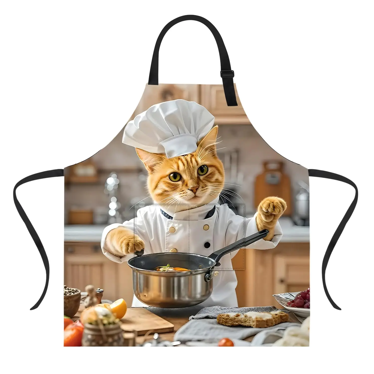 

Funny Cat Apron with Waterproof for Men Women Kitchen Garden Decor