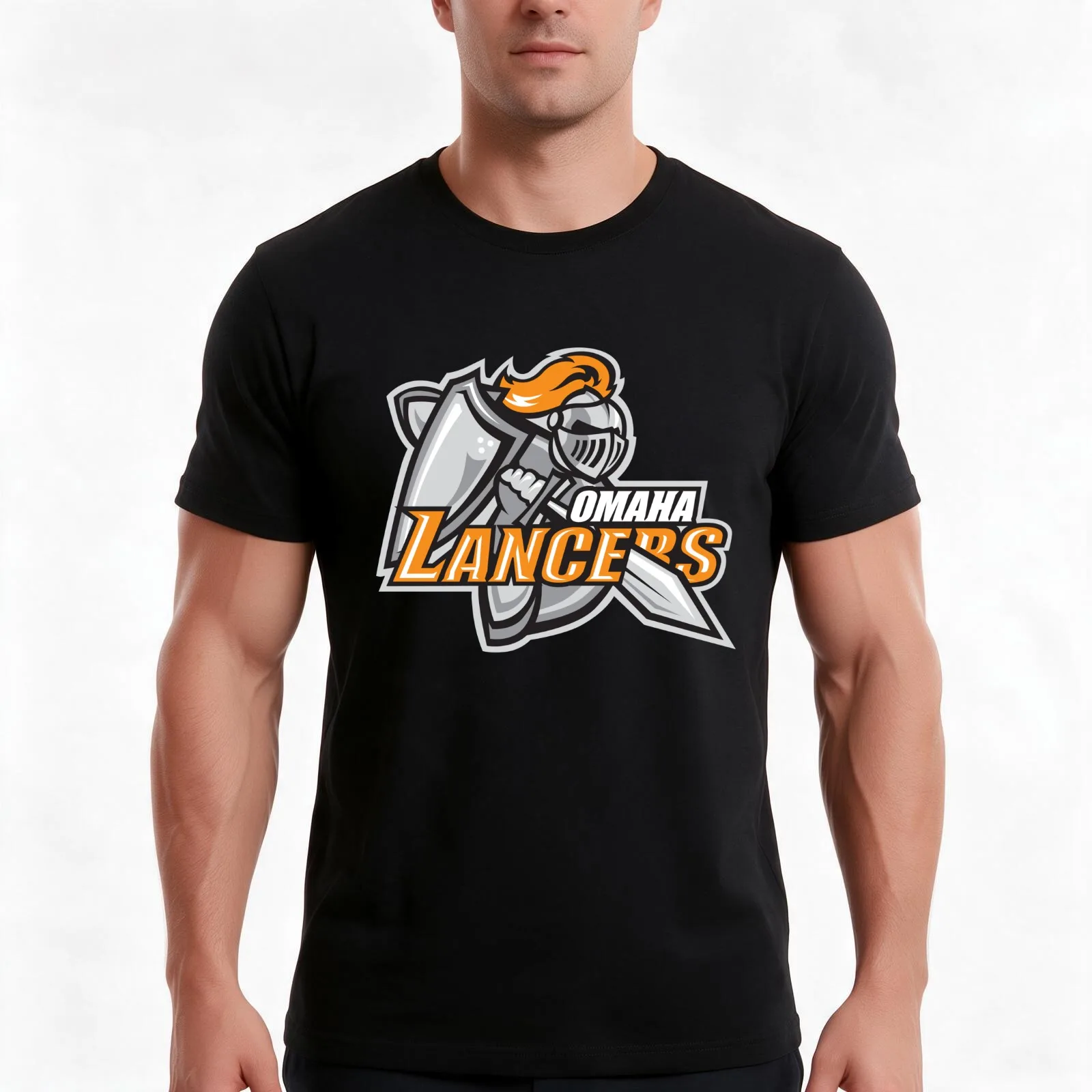 Omaha Lancers T-Shirt Summer Casual Cotton Tee Oversized Streetwear Tops Vintage Graphic Print Loose Fit Short Sleeve