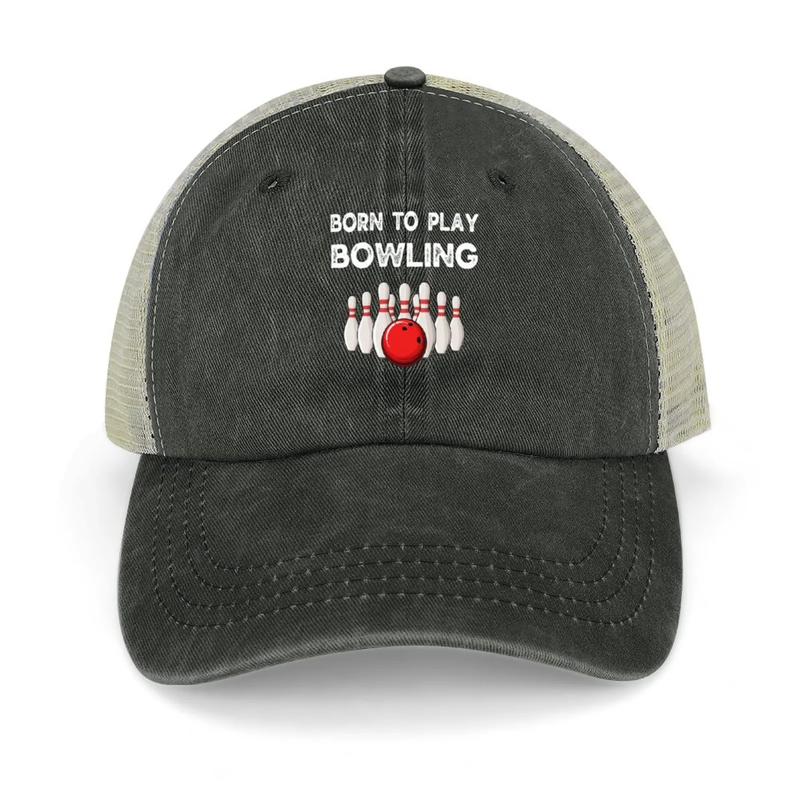 

Born To Play Bowling Funny Bowling Gift for Dad Mom Baseball Cap sun caps Horse Hat Golf Wear Men Women's