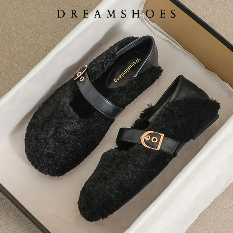 

Autumn Casual Female Sneakers Shallow Fashion Women's Loafers Fur Flats Winter Fall New Comfy Dress Shoes