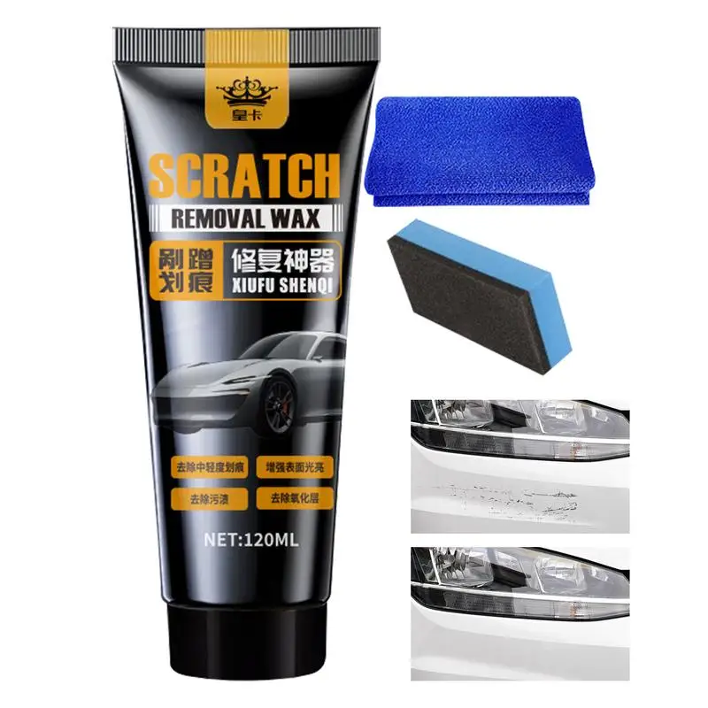 

Scratch Remover for Vehicle 120ml universal Car Paint Scratch Repair Wax Car Cleaning Kit with Wipe & Sponge Car Paint Restorer