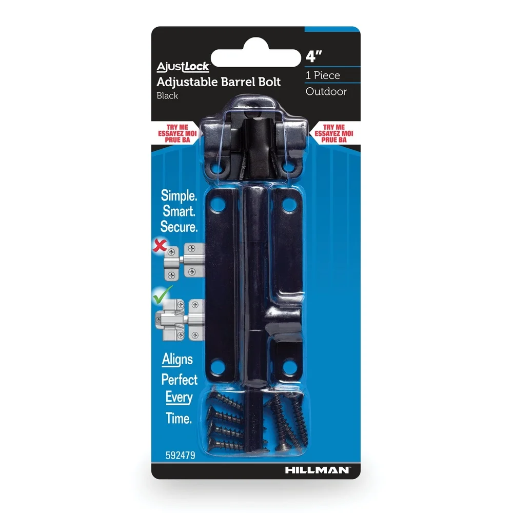 4 Inch Adjustable Outdoor Barrel Bolt Security Lock Stylish Design Easy Installation Lightweight Doors Cabinets Windows