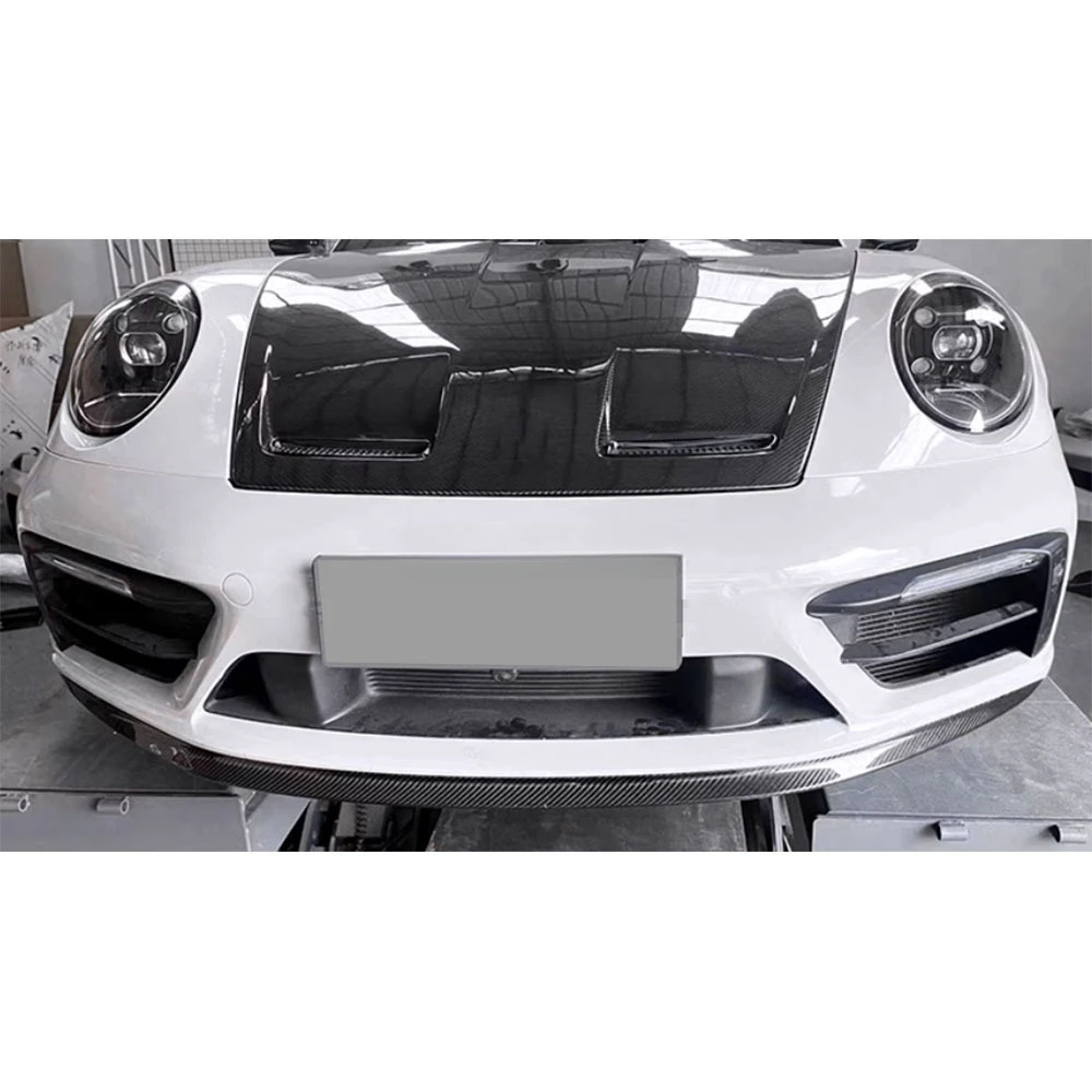 Dry Carbon Fiber Front Lip Shovel Spoiler for Porsche 911 992 2019-2023 Front Bumper Extension Car Accessories