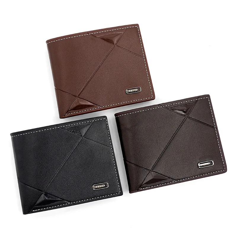 2023 New Spot Men's Wallet Short Multi-card Fashion Casual Young Men Thin Three Fold Horizontal