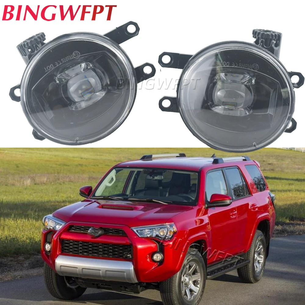 2 PCS Fog Light For Toyota Highlander Kluger Avalon Prius C-HR CHR Estima 4Runner 2010-2021 Car LED Len DRL Daytime Running Lamp