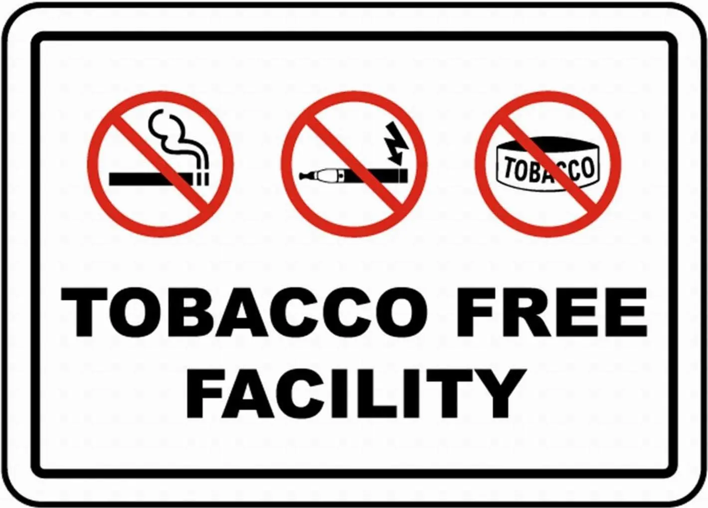 Tobacco Free Facility Sign Safety Sign Tin Metal Warning Sign Notice 8x12 Inches