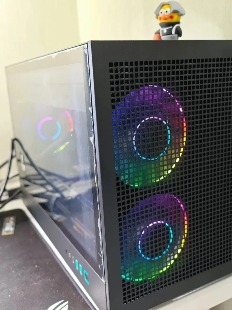 Side Mesh Vent ITX Computer Housing Portable Handheld Case Fit Long Graphics Card ATX PSU Type-C Connection