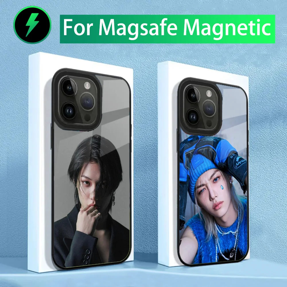 Kpop F-Felix L-Lee Phone Case For iPhone 15,14,13,12,11,Plus,Pro,Max Mini Magsafe Magnetic Wireless Charging