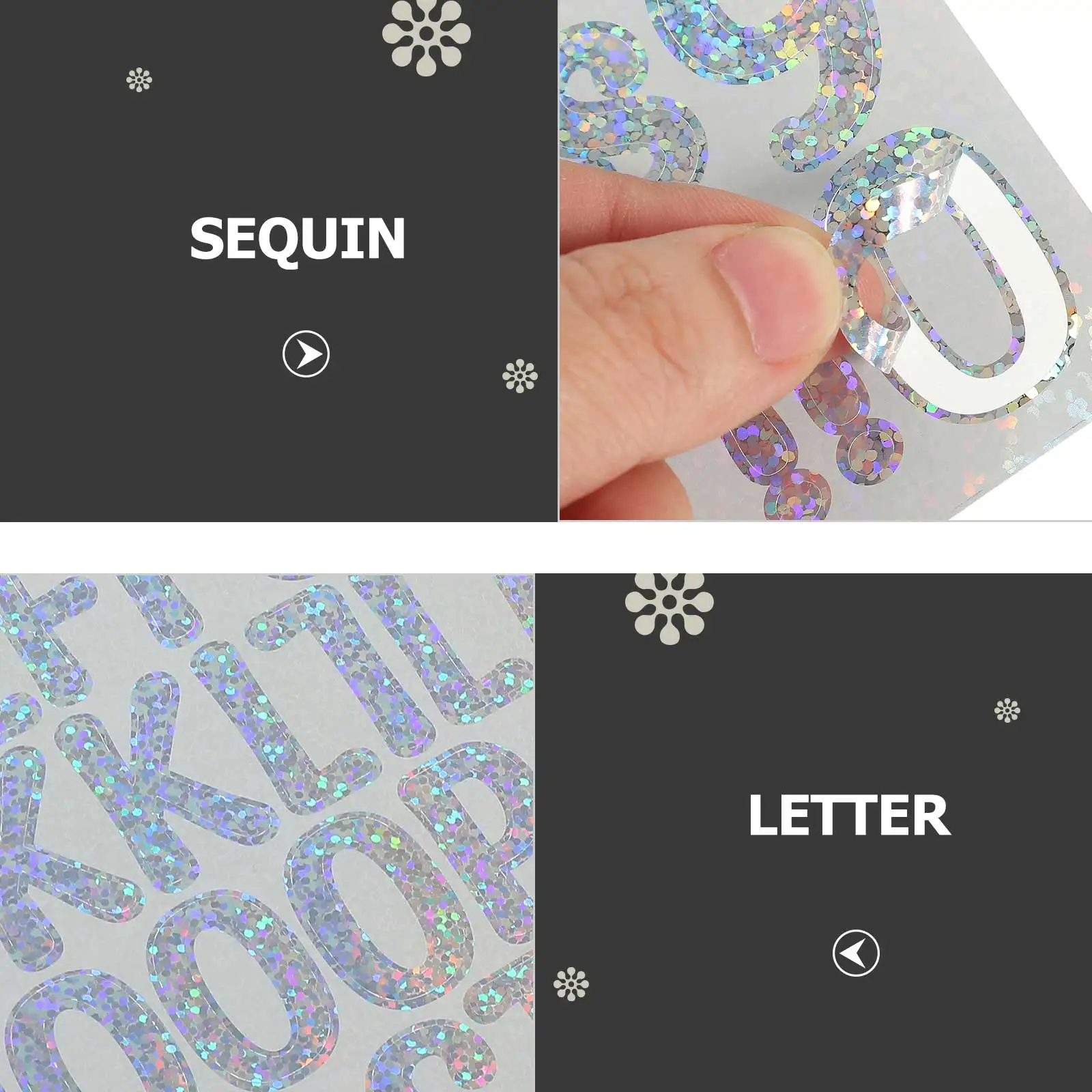 

10 Sheets Laser Alphabet Stickers Shiny Removable Letter Stickers For Diy Crafts Scrapbook Car Decor Room Wall Self