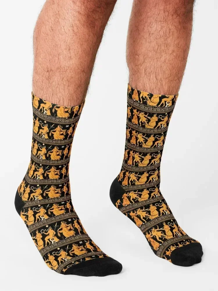 Bacchanalia Greek Vase Attic Red figure Socks Christmas aesthetic christmas gifts Stockings Designer Man Socks Women's