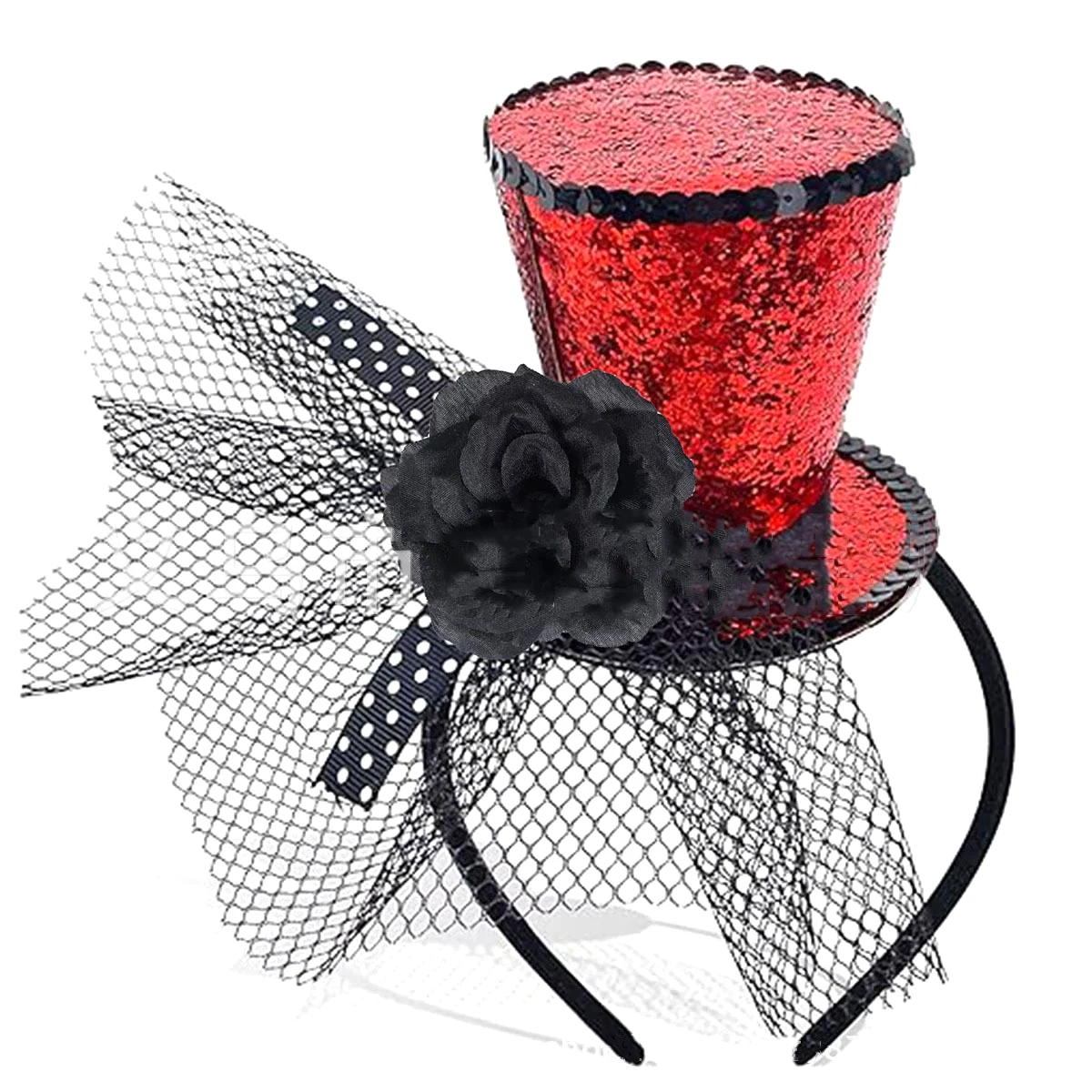 Sequin Mini Top Hat Headband Fascinator Tea Party Headpiece 