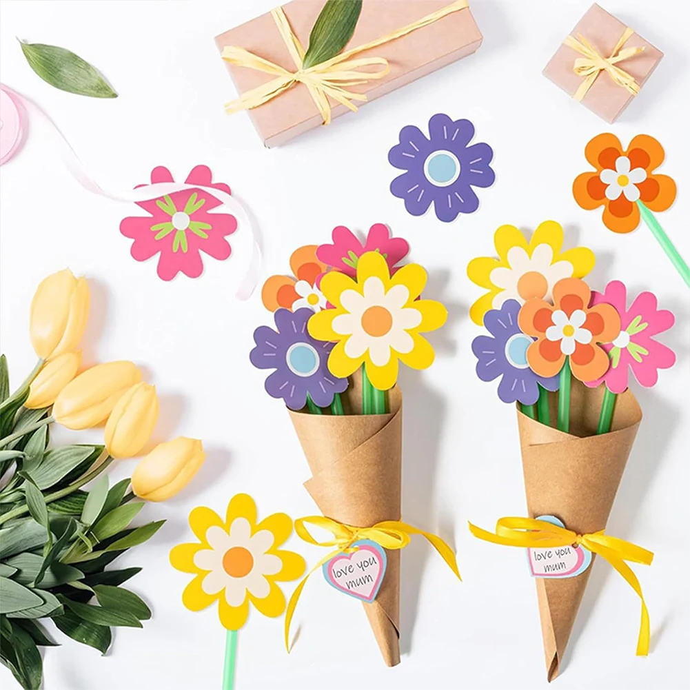 الكلاسيكية DIY باقة الزهور عيد الأم بطاقات المعايدة ورقة زهرة الحرفية كيت الزهور الاصطناعية DIY بها بنفسك الحرفية الحب أمي بطاقة