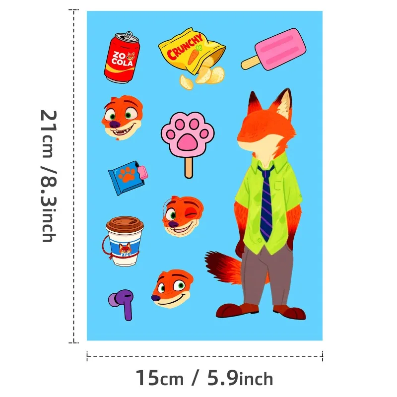 6 قطع من ملصقات تزيين جرافيتي إبداعية لطيفة على شكل شخصية كرتونية