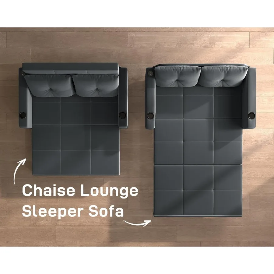 3 في 1 أريكة سحب 56 بوصة أريكة سرير مخملية قابلة للتحويل Loveseat S أريكة لغرفة المعيشة مساحة صغيرة منجدة الأريكة السرير مع