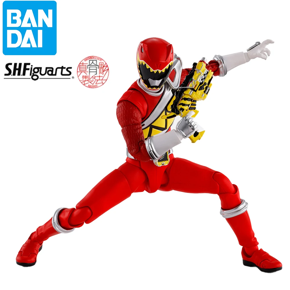 Stocked Bandai Original S.h.figuarts Shinkocchou Seihou Juuden Sentai Kyoryuger Kyoryu Red Action Figures Collectible Model Toys