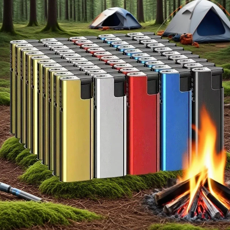 1/50-pack Windproof Direct-injection Blue Flame Lighter Cigarette Lighter Smoking Accessories Camping Tool Ignition Tool Brand